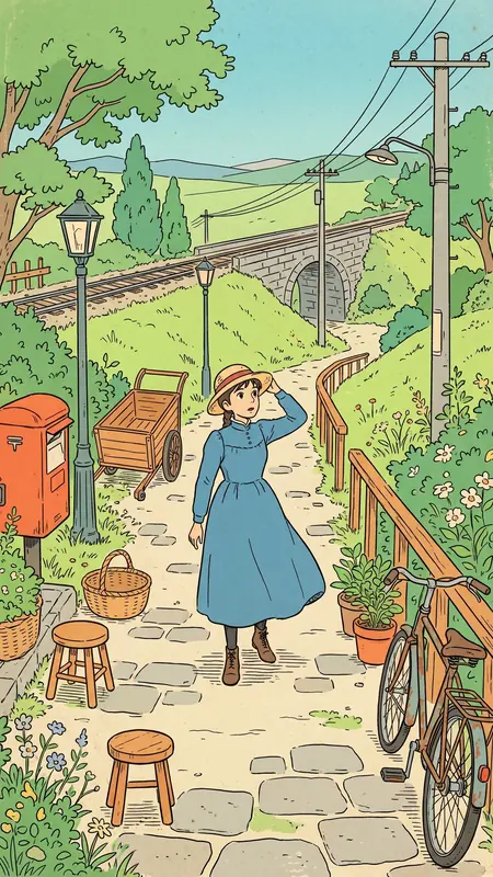 Retro Hillside Manga