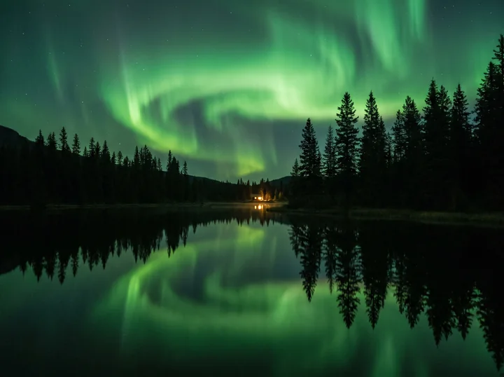 Midnight Aurora Lake