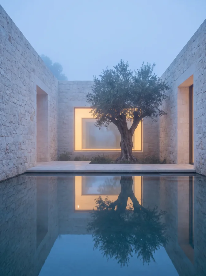 Blue Hour Courtyard