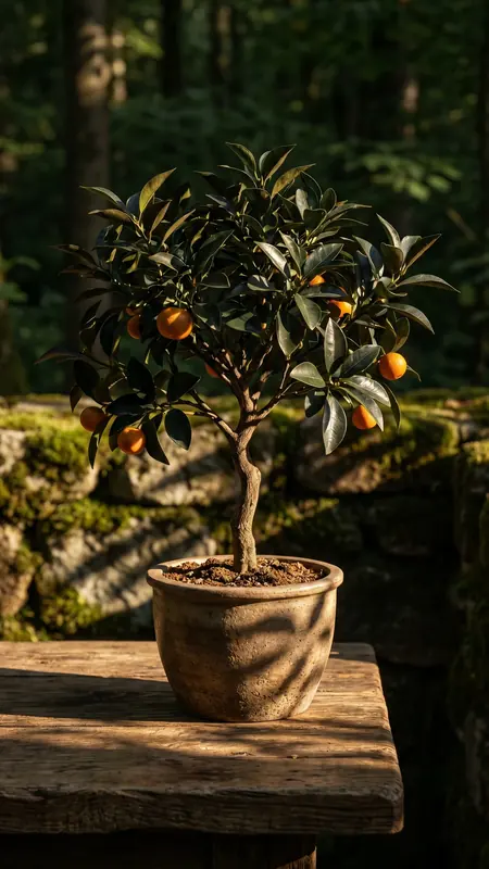 Sunlit Potted Citrus