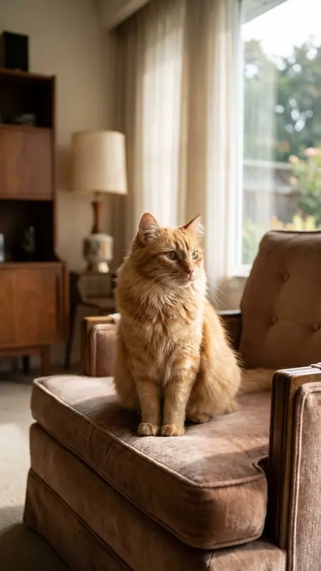 Cozy Indoor Cat Portrait