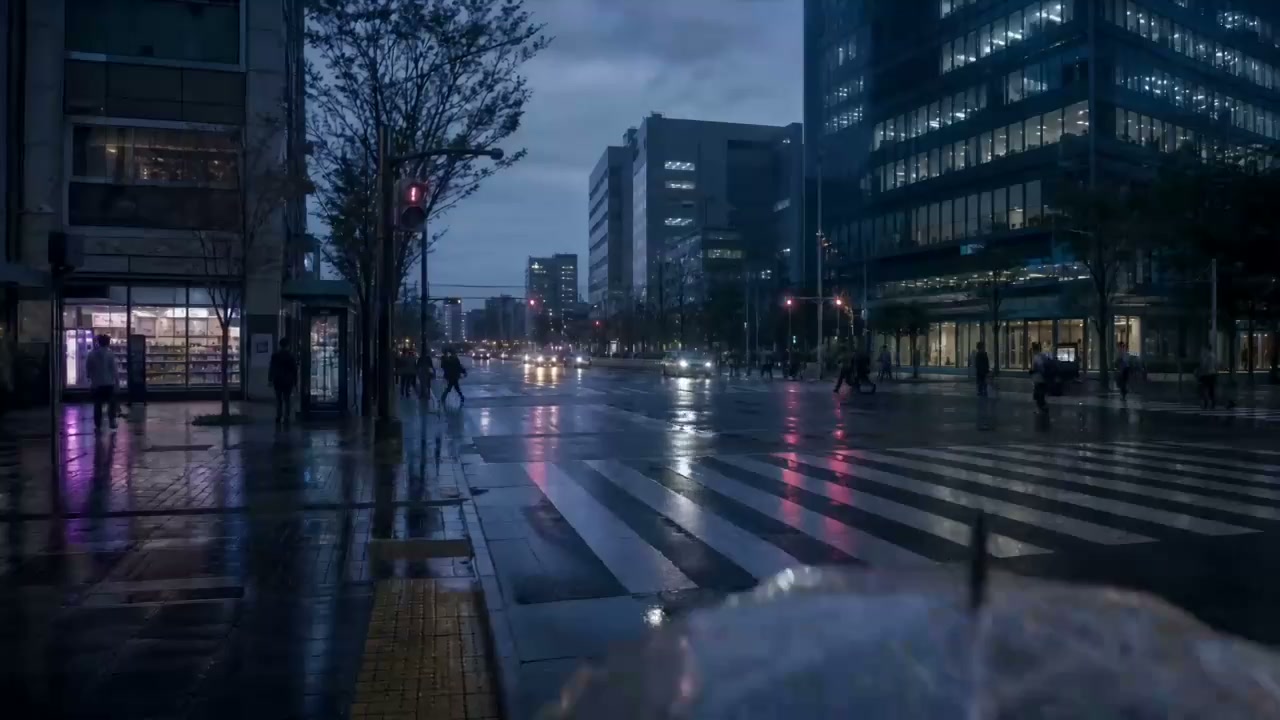 Cinematic Fantasy Rainy Street Scene